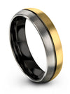 Carbide Anniversary Band Brushed Tungsten 18K Yellow Gold Ring for Female Bands - Charming Jewelers