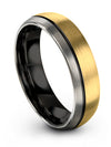 18K Yellow Gold Tungsten Men Anniversary Band Tungsten Polished Band for Mens - Charming Jewelers