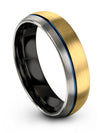 Wedding Rings Sets for Wife and Boyfriend in 18K Yellow Gold Tungsten - Charming Jewelers