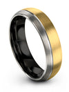 18K Yellow Gold Anniversary Band for Fiance Ladies Tungsten Wedding Rings 6mm - Charming Jewelers