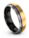 Rare Wedding Ring 18K Yellow Gold Man Tungsten Wedding Rings Matching Promise - Charming Jewelers
