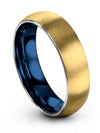 Womans Wedding Rings 6mm Tungsten Band Woman 18K Yellow