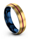18K Yellow Gold Band Wedding Tungsten Rings Band for Guys Lady Custom Band Men - Charming Jewelers