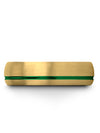 18K Yellow Gold and Green Guy Wedding Ring Tungsten Bands for Ladies 18K Yellow - Charming Jewelers
