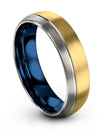 18K Yellow Gold Tungsten Ring for Male Wedding Bands Guys Bands Tungsten 18K - Charming Jewelers