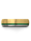 18K Yellow Gold Green Woman&#39;s Promise Band Tungsten Carbide Rings for Men 18K - Charming Jewelers