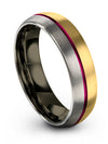 Wedding Ring Band Set Tungsten Rings Couple Husband and Fiance Ring 18K Yellow - Charming Jewelers