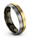 Brushed 18K Yellow Gold Wedding Bands for Female Ladies Rings Tungsten Carbide - Charming Jewelers