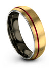 Couple Promise Band Set 18K Yellow Gold Tungsten Carbide Bands Set Matching - Charming Jewelers