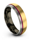 Men&#39;s Wedding Ring Engravable Tungsten Matte 18K Yellow