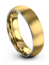 18K Yellow Gold Men Wedding Band Tungsten Wedding Ring Woman 18K Yellow Gold - Charming Jewelers