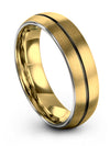 6mm 18K Yellow Gold Wedding Rings Man 18K Yellow Gold Guys Rings Tungsten Bands - Charming Jewelers