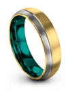 Wedding Sets Ring Husband and Wife 18K Yellow Gold Tungsten Bands for Guy - Charming Jewelers