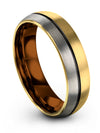 18K Yellow Gold Black Bands Wedding Sets Tungsten Carbide 18K Yellow Gold 18K - Charming Jewelers