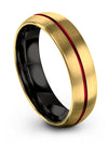 Plain Wedding Ring Tungsten Band Woman Brushed 18K Yellow Gold Ring for Couple - Charming Jewelers