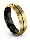 Plain Wedding Ring Female Ladies Tungsten Wedding Ring Blue Line Girlfriend Day - Charming Jewelers