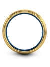 18K Yellow Gold Wedding Ring Woman 6mm Tungsten 18K Yellow Gold Rings 18K - Charming Jewelers