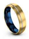 Personalized Wedding Band for Couples 18K Yellow Gold Grey Tungsten Rings - Charming Jewelers