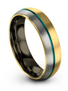 Men&#39;s Band Promise Band Wedding Rings 18K Yellow Gold Tungsten Carbide Men Ring - Charming Jewelers