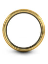 Mens Promise Rings 18K Yellow Gold and Tungsten Bands for Ladies Brushed 18K - Charming Jewelers