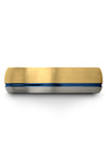 Wedding Bands for Mens Sets 18K Yellow Gold Blue Woman Wedding Bands 6mm - Charming Jewelers