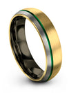 Wedding Sets for Men 18K Yellow Gold 6mm Tungsten Simple Promise Bands - Charming Jewelers