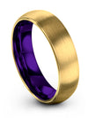 18K Yellow Gold Men Wedding Band Tungsten Wedding Ring Woman 18K Yellow Gold - Charming Jewelers
