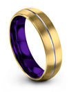 18K Yellow Gold Wedding Ring Wedding Ring Guys Tungsten 18K Yellow Gold Dome - Charming Jewelers