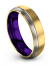 18K Yellow Gold Wedding Band Sets Fiance and Her Tungsten Carbide Ring Her - Charming Jewelers