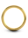 18K Yellow Gold Anniversary Band Set for Men Matching Tungsten Ring Modernist - Charming Jewelers