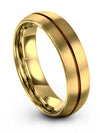 Matching 18K Yellow Gold Copper Promise Ring Tungsten Rings Wedding Set - Charming Jewelers