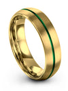 Wedding 18K Yellow Gold Ring for Man Tungsten Couple Guys Love Ring Male - Charming Jewelers
