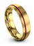 18K Yellow Gold Red Wedding Bands Tungsten Carbide 18K