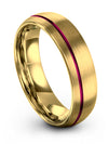 Unique Wedding Ring for Guy Wedding Rings Set His and His Tungsten 18K Yellow - Charming Jewelers