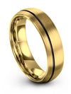 Wedding Bands Set for Boyfriend and Boyfriend 18K Yellow Gold Tungsten Rings - Charming Jewelers
