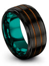 Black Wedding Bands Sets His and Girlfriend 10mm Tungsten Promise Band - Charming Jewelers