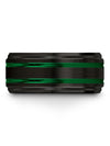 Black Green Promise Ring Sets Tungsten Wedding Band for Couples Engagement Men - Charming Jewelers