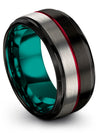 Wedding Band Set Fiance and Husband Tungsten Lady Tungsten Black Ring 10mm 6 - Charming Jewelers