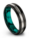 Anniversary Ring for Woman Tungsten Black and Grey Tungsten Bands Solid Black - Charming Jewelers
