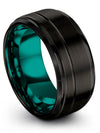 Wife and His Black Wedding Rings Sets Guys Tungsten Carbide Wedding Bands Black - Charming Jewelers