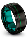 Simple Black Wedding Ring Guy Ring Tungsten 10mm Man Rings Set Present - Charming Jewelers