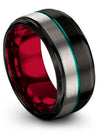 Black Mens Wedding Rings Sets Tungsten Ring for Lady 10mm Black Band - Charming Jewelers