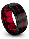 Plain Black Promise Band Tungsten Carbide Engraved Ring