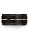 Wedding and Engagement Woman&#39;s Rings Black Wedding Band Tungsten Black Simple - Charming Jewelers