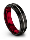 Solid Black Wedding Ring Lady Black Tungsten Bands Black Minimal Black Band - Charming Jewelers