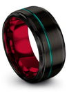 Female Promise Band Black Groove Tungsten Band for His Lady Promise Rings Black - Charming Jewelers