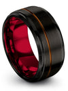 Black Mens Wedding Rings Sets Tungsten Ring for Lady 10mm Black Band - Charming Jewelers