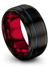 Ladies Black Tungsten Carbide Wedding Rings Black Groove Rings Men 10mm 80th - - Charming Jewelers