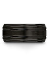 Woman&#39;s Plain Black Promise Band Tungsten Ring for Mens Black Bands for Man - Charming Jewelers