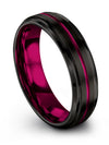 Black Matte Anniversary Band Guys Tungsten Carbide Rings Fiance and Her Carbide - Charming Jewelers
